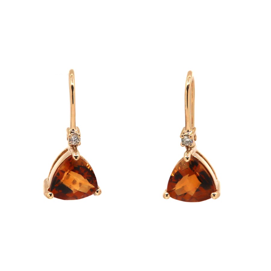 Jewelry Josephs Jewelers Home | 14K Yellow Gold Cirtine Dangle Earrings Orange