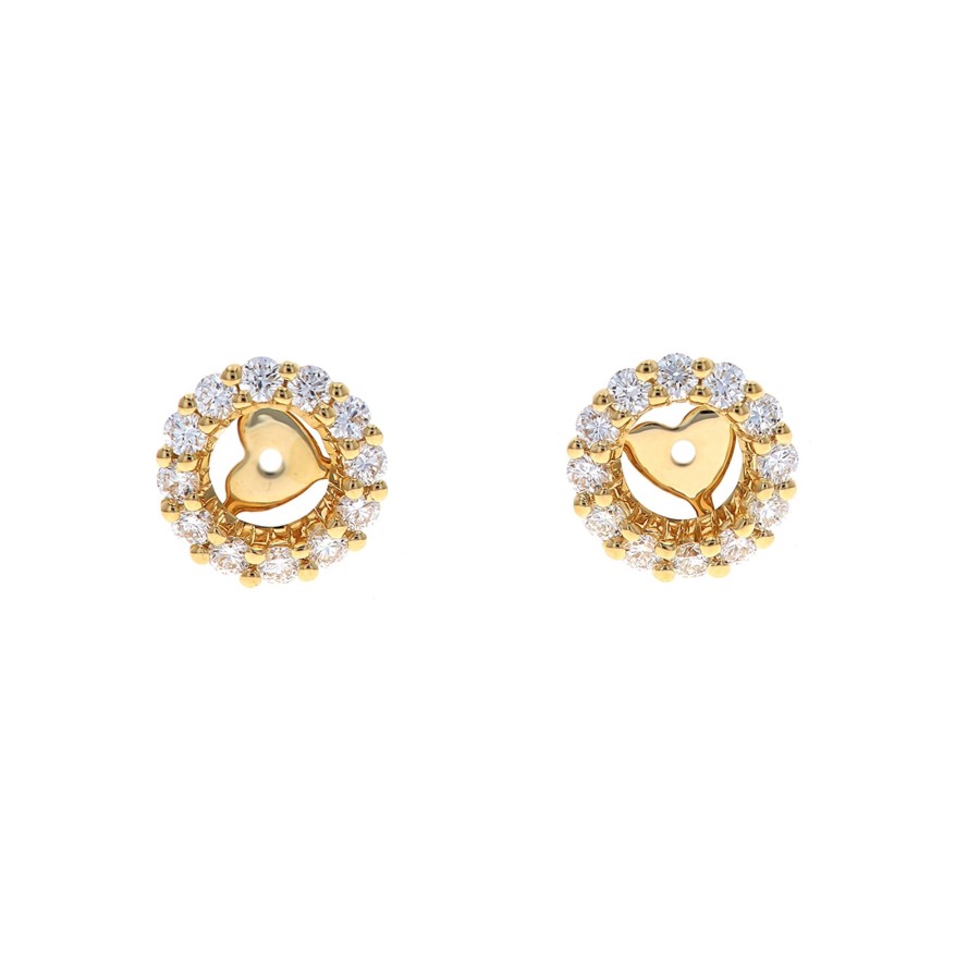 Jewelry Josephs Jewelers Home | 14K Yellow Gold Open Circle Diamond Earring Jackets White