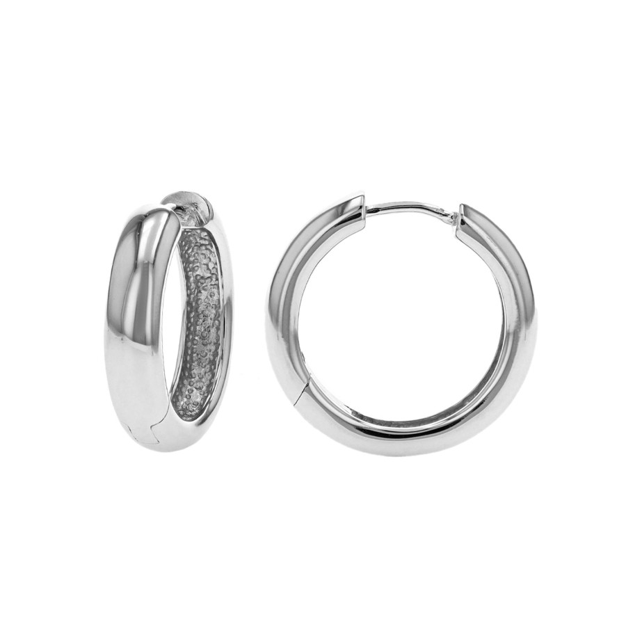 Jewelry Josephs Jewelers Home | Sterling Silver Polished Huggie Hoops