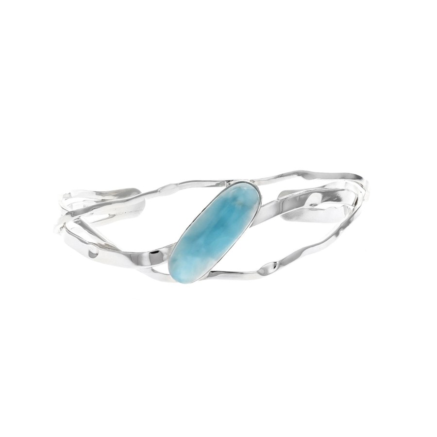 Jewelry Josephs Jewelers Home | Sterling Silver Larimar Cuff Bracelet Blue