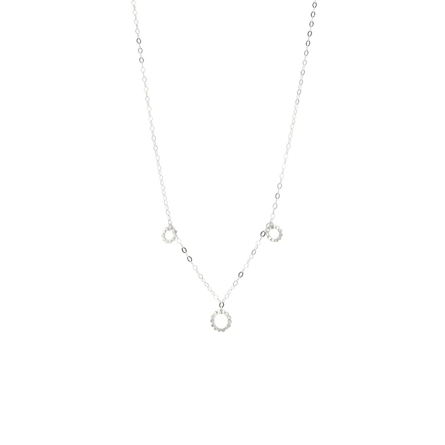 Jewelry Josephs Jewelers Home | Sterling Silver Beaded Circle Drop Necklace - Josephs Jewelers