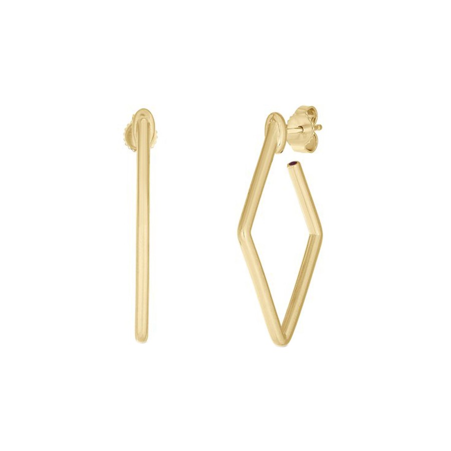 Jewelry Josephs Jewelers Home | 18K Yellow Gold Small Square Hoop Earrings