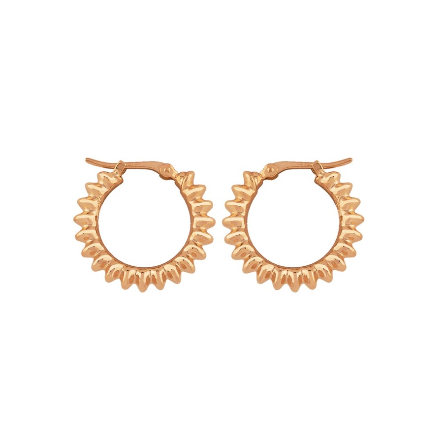 Jewelry Josephs Jewelers Home | 14K Yellow Gold Small Ribbed Hoop Earrings - Josephs Jewelers