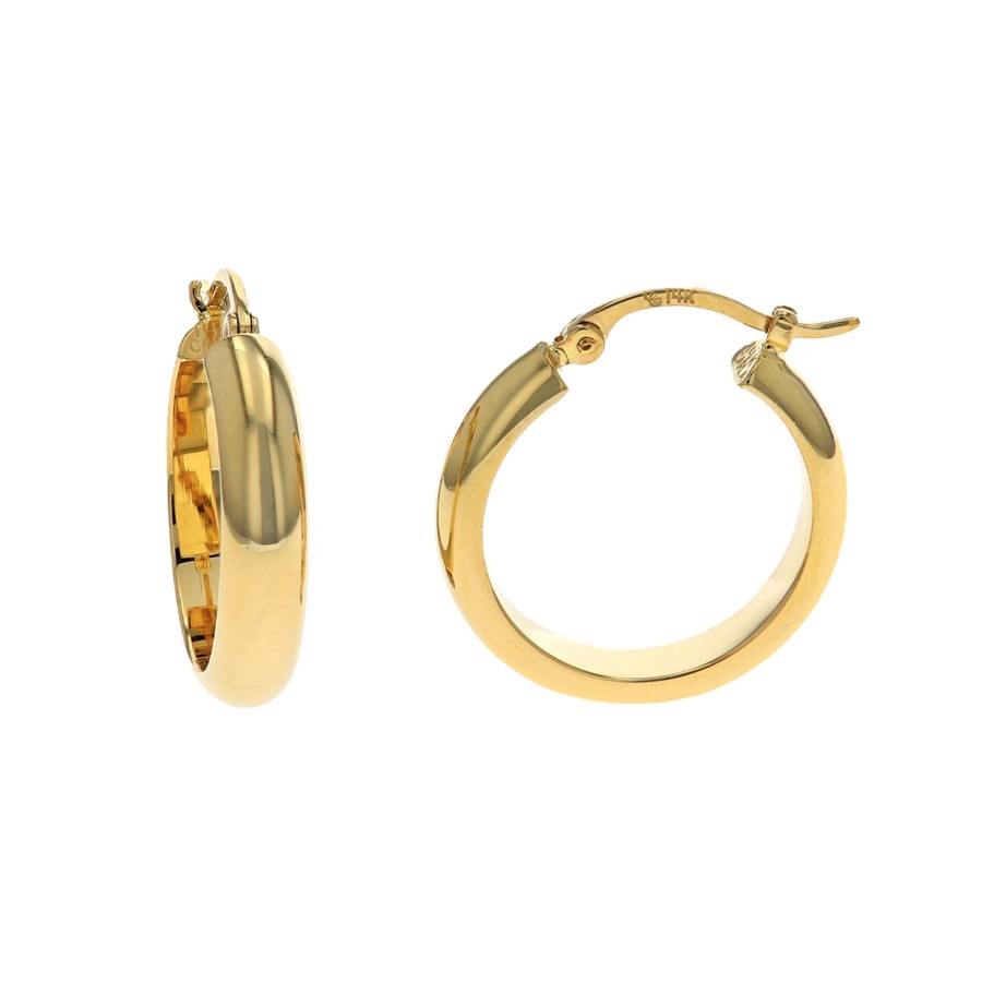 Jewelry Josephs Jewelers Home | 14K Yellow Gold 18 Mm Tube Hoop Earrings