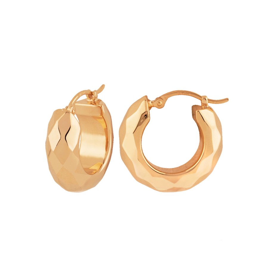 Jewelry Josephs Jewelers Home | 14K Yellow Gold Faceted Hoop Earrings - Josephs Jewelers