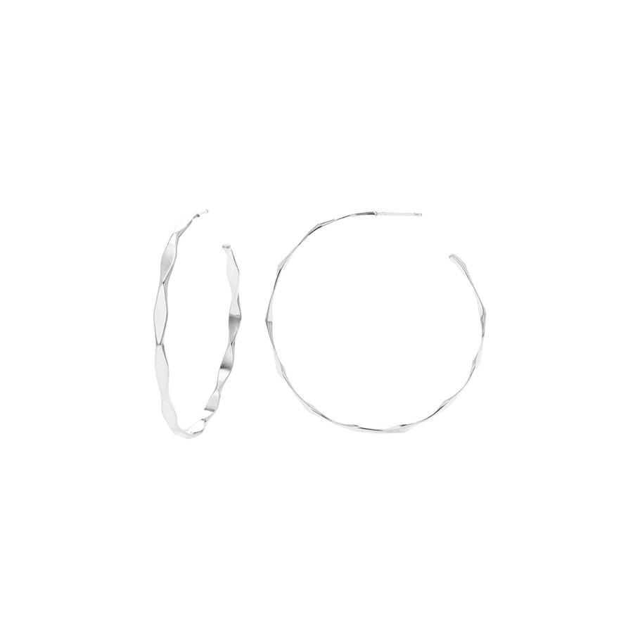 Jewelry Josephs Jewelers Home | Sterling Silver Small Edged Hoop Earrings - Josephs Jewelers