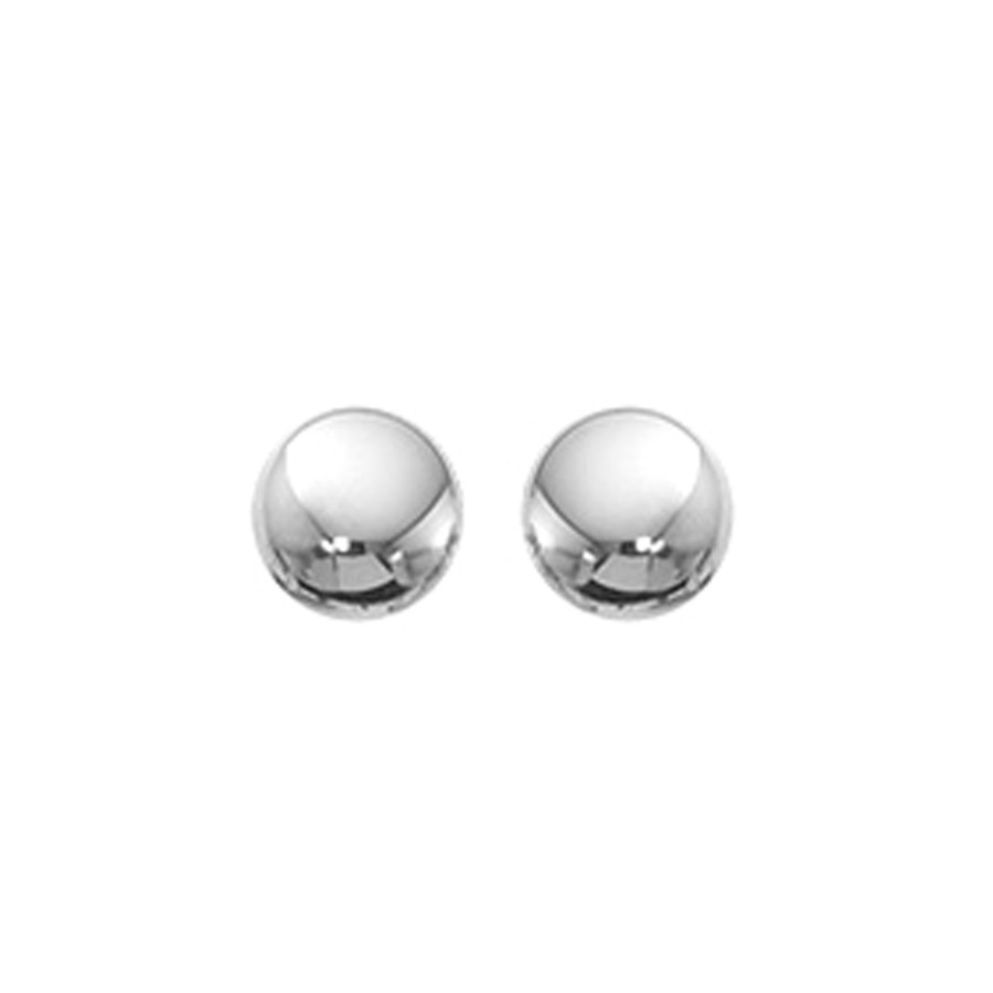 Jewelry Josephs Jewelers Home | 14K White Gold Flat Bead Stud Earrings