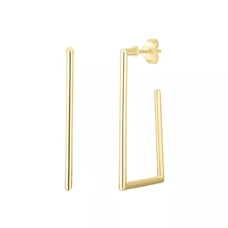 Jewelry Josephs Jewelers Home | 18K Yellow Gold Square Hoop Earrings