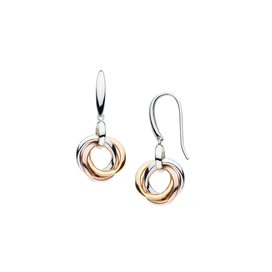 Jewelry Josephs Jewelers Home | Sterling Silver Tri-Tone Cirque Trilogy Dangle Earrings