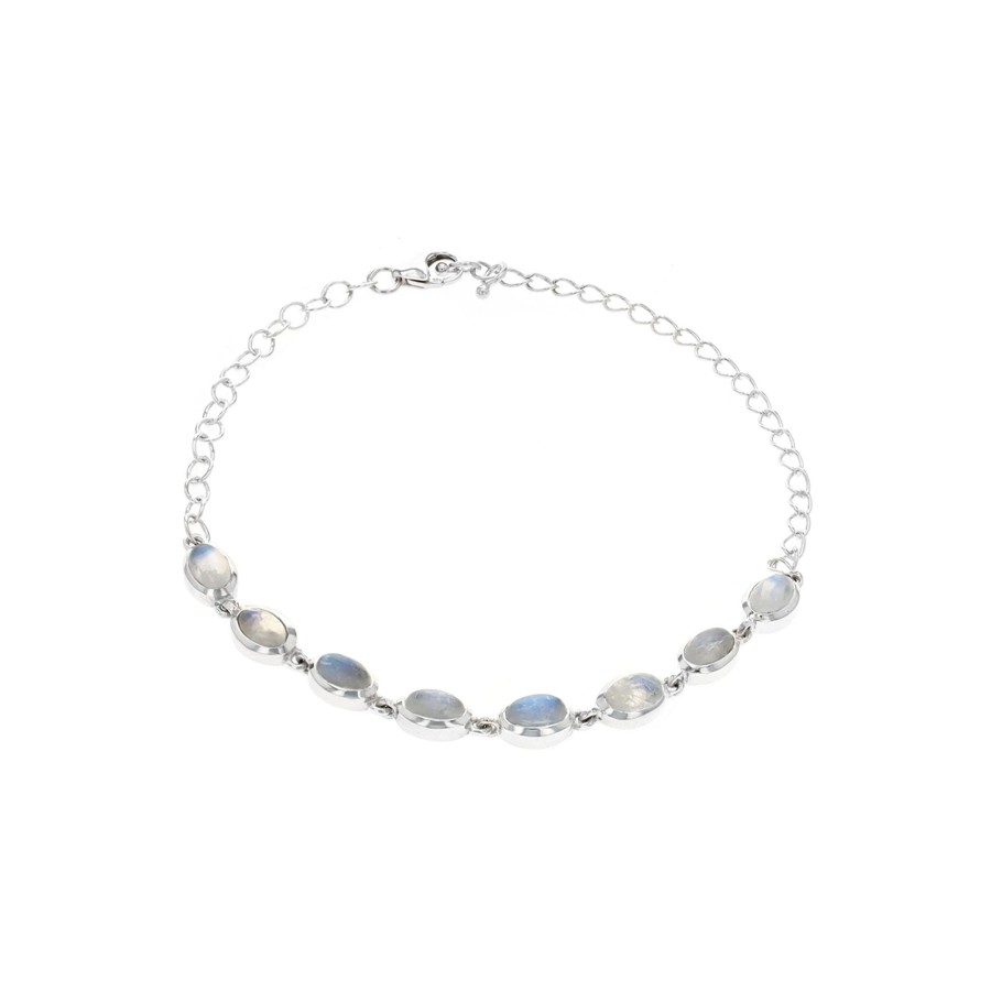 Jewelry Josephs Jewelers Home | Sterling Silver Moonstone Link Bracelet - Josephs Jewelers White