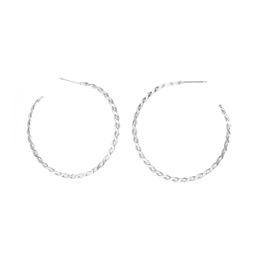 Jewelry Josephs Jewelers Home | Sterling Silver Thin Twisted Hoop Earrings - Josephs Jewelers