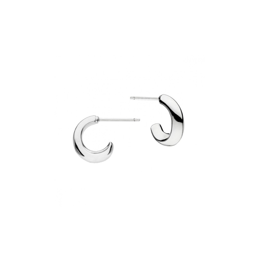 Jewelry Josephs Jewelers Home | Sterling Silver Bevel Cirque Semi Hoop Earrings