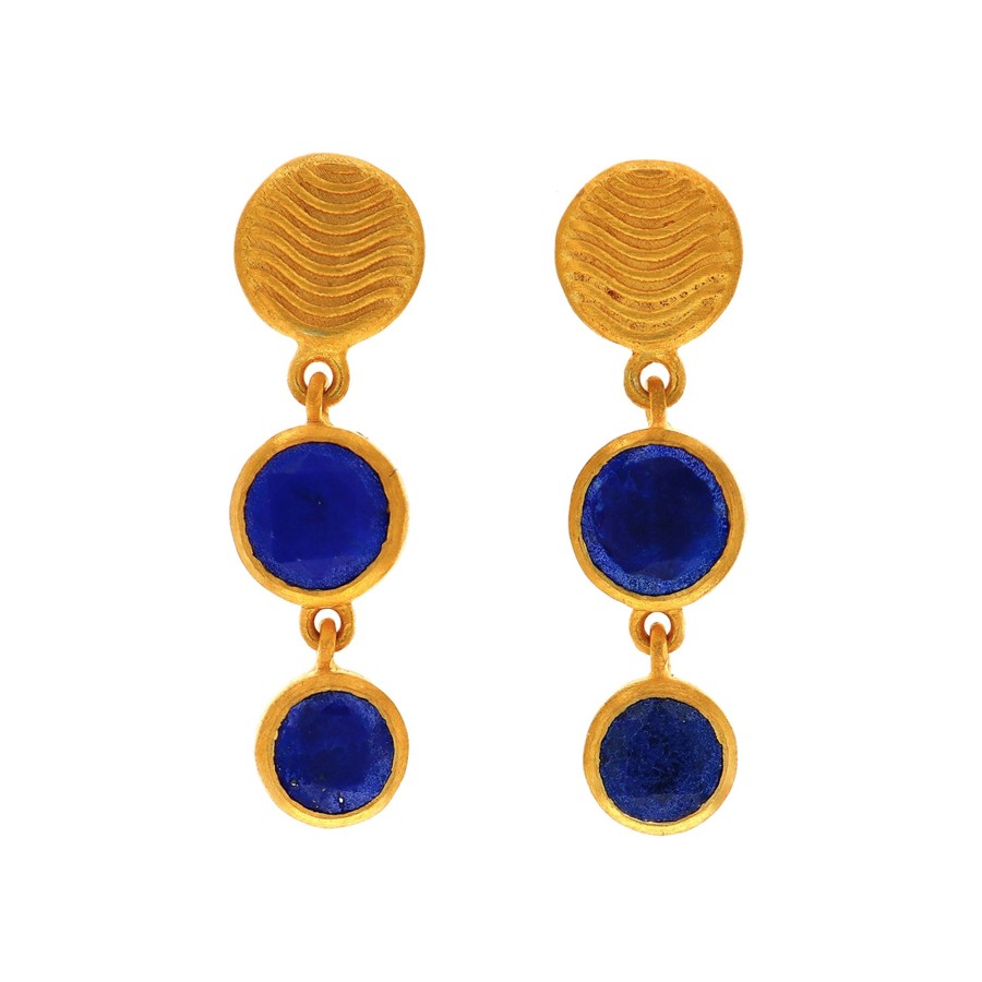 Jewelry Josephs Jewelers Home | 24K Vermeil Serenity Lapis Earrings Blue