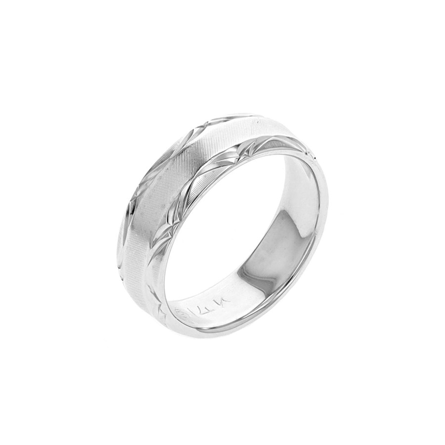 Jewelry Josephs Jewelers Home | Estate 14K White Gold Scallop Edge Wedding Band