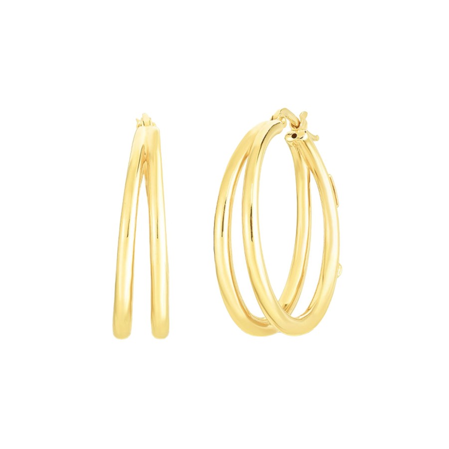 Jewelry Josephs Jewelers Home | 18K Yellow Gold Oro Classic Hoop Earrings