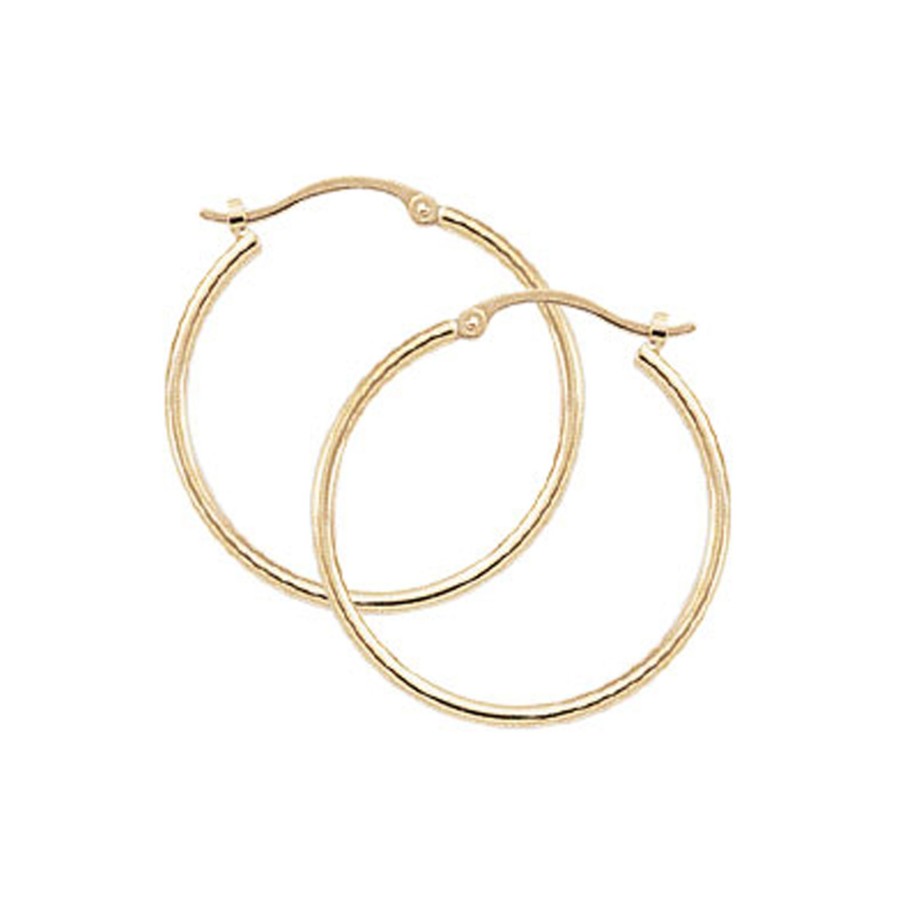 Jewelry Josephs Jewelers Home | 14K Yellow Plain Tube Hoop Earrings