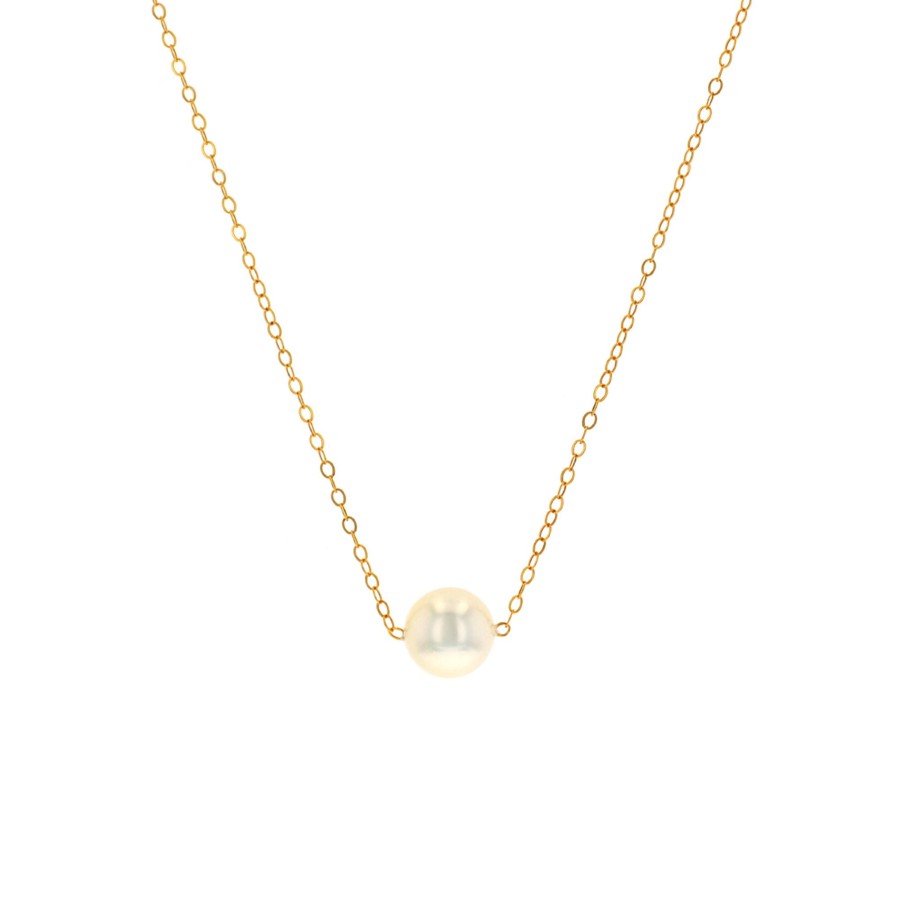 Jewelry Josephs Jewelers Home | 14K Yellow Gold Single Cultured Pearl Necklace - Josephs Jewelers