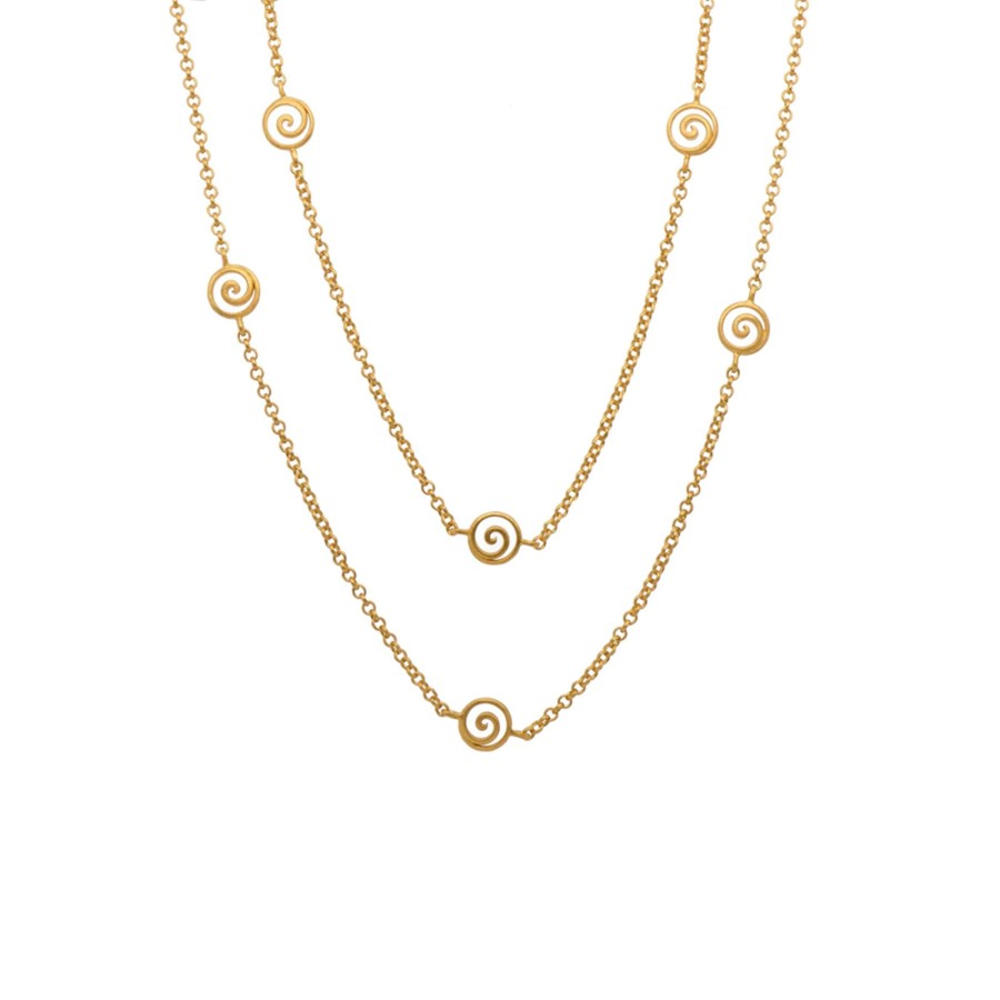 Jewelry Josephs Jewelers Home | Gold Plated Sterling Silver Swirl Necklace