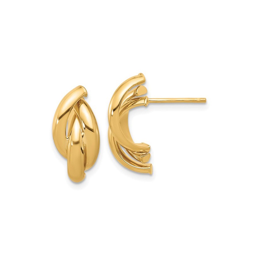 Jewelry Josephs Jewelers Home | 14K Yellow Gold Triple Twist Hoop Earrings - Josephs Jewelers