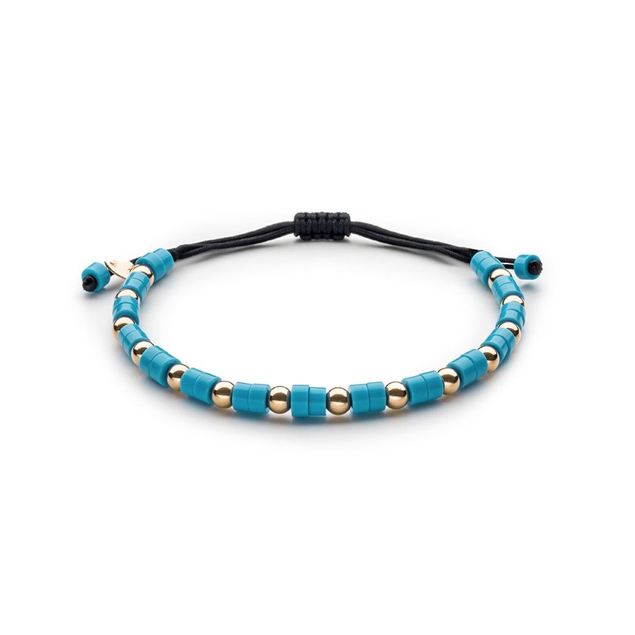 Jewelry Josephs Jewelers Home | 14K Yellow Gold Turquoise Bracelet - Josephs Jewelers Blue