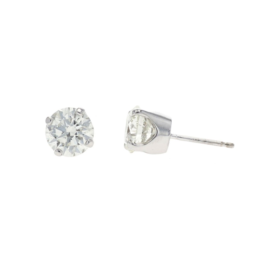 Jewelry Josephs Jewelers Home | 14K Gold 2.50 Carat Diamond Stud Earrings White