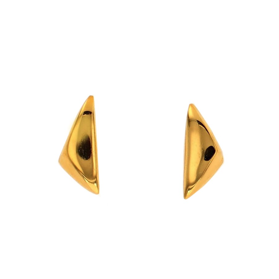 Jewelry Josephs Jewelers Home | Sterling Silver Yellow Gold Plated Triangle Studs - Josephs Jewelers