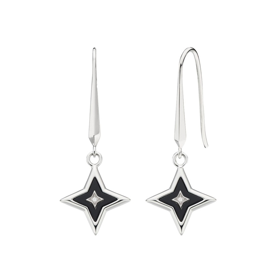 Jewelry Josephs Jewelers Home | Sterling Silver Revival Astoria Glitz Onyx Earrings Black