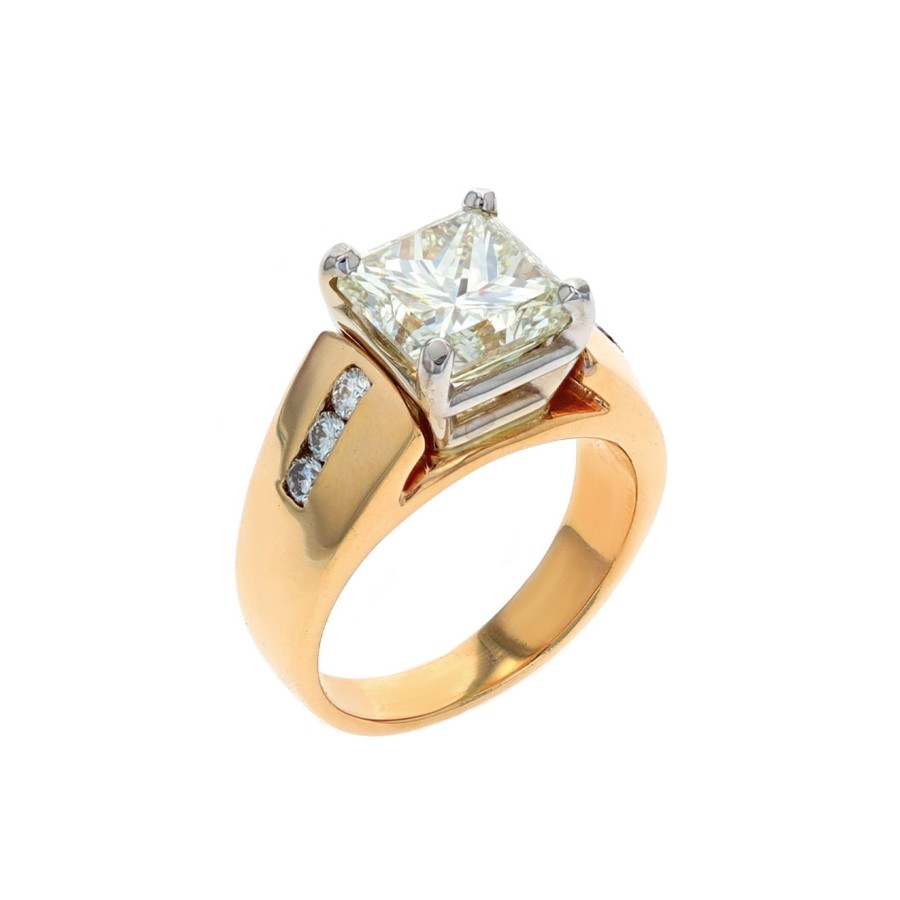 Jewelry Josephs Jewelers Home | Estate 14K Yellow Gold Radiant Diamond Ring White