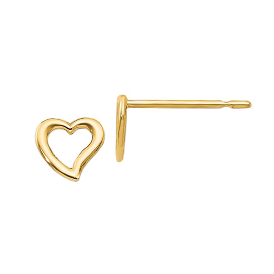 Jewelry Josephs Jewelers Home | Children'S 14K Yellow Gold Madi K Open Heart Earrings