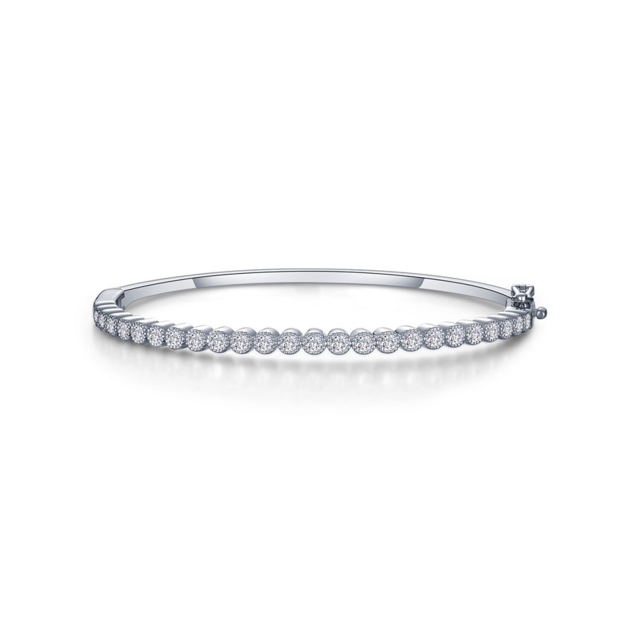 Jewelry Josephs Jewelers Home | Sterling Silver Cubic Zirconia Bangle Bracelet White