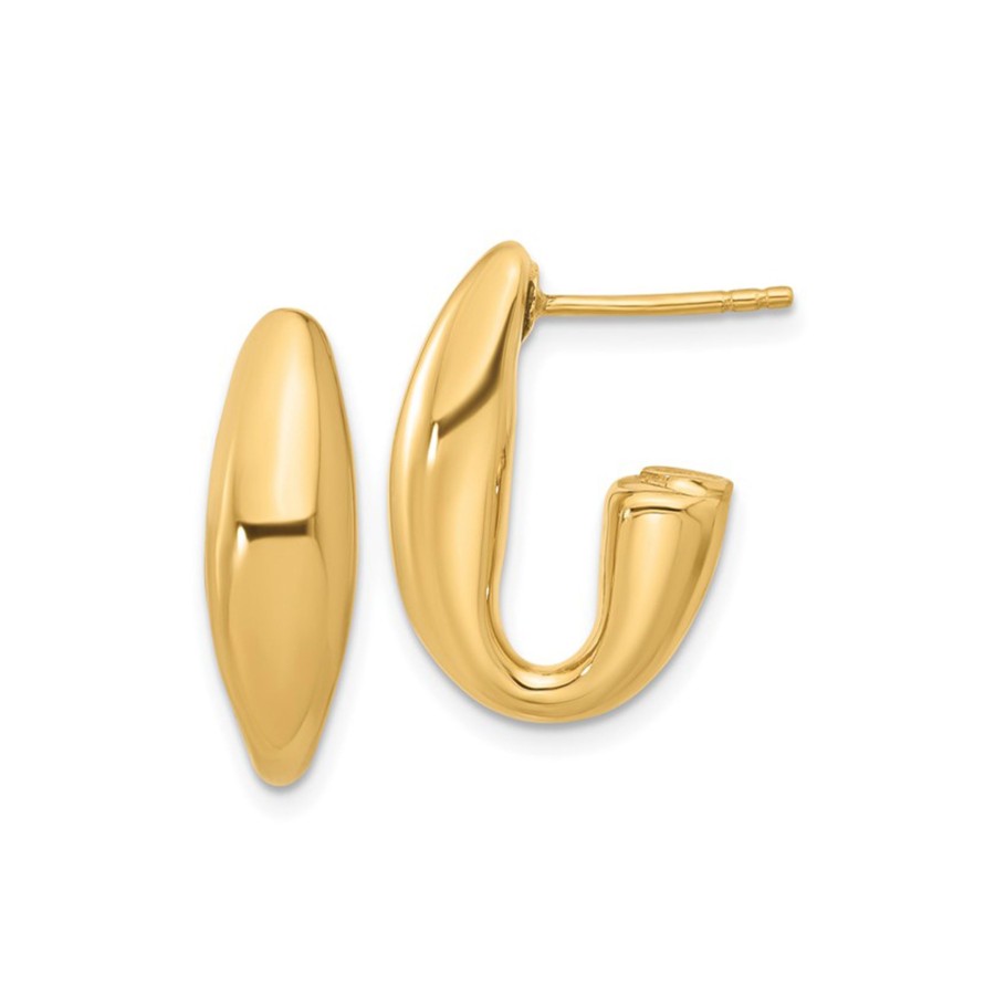 Jewelry Josephs Jewelers Home | 14K Yellow Gold Graduated J-Hoop Earrings - Josephs Jewelers