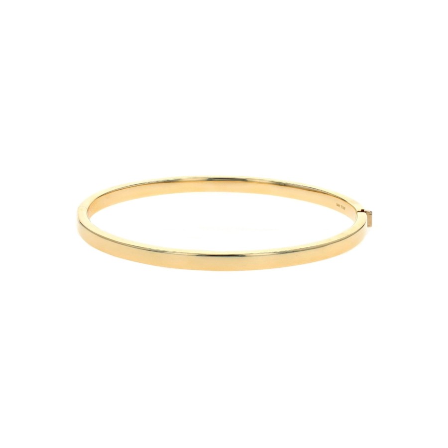 Jewelry Josephs Jewelers Home | 14K Yellow Gold 7.5-Inch Squre Tube Bangle Bracelet - Josephs Jewelers