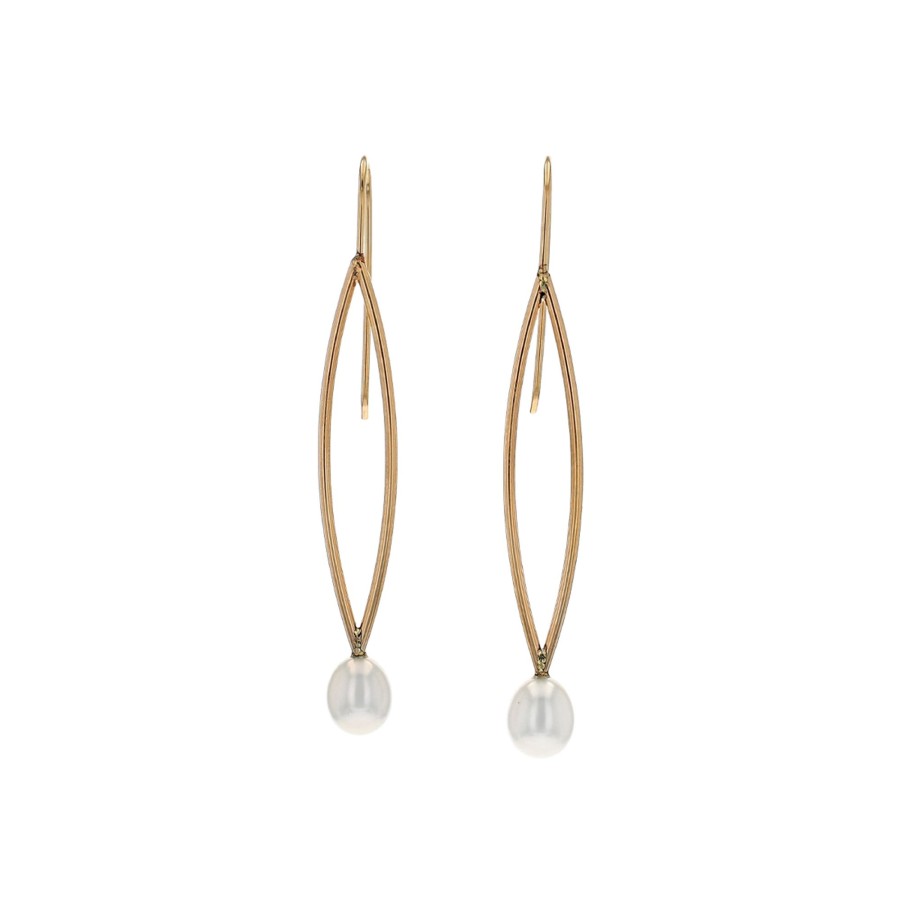 Jewelry Josephs Jewelers Home | Gold Filled Sterling Silver Pearl Dangle Earrings White