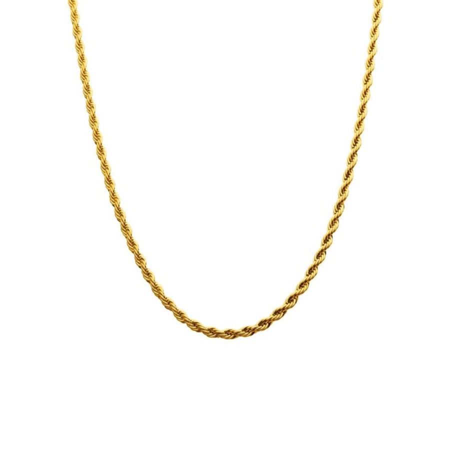 Jewelry Josephs Jewelers Home | 18K Gold Plated Stainless Steel 22-Inch Rope Chain Yellow