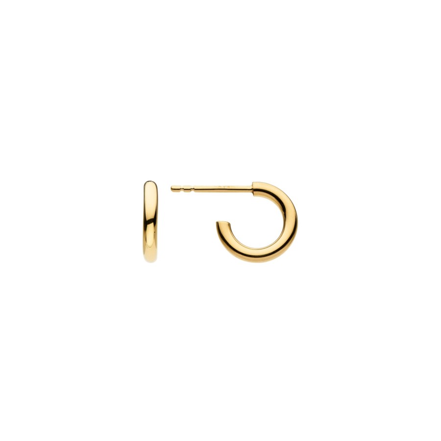 Jewelry Josephs Jewelers Home | Gold Plated Sterling Silver Dew 10 Mm Hoop Earrings - Josephs Jewelers