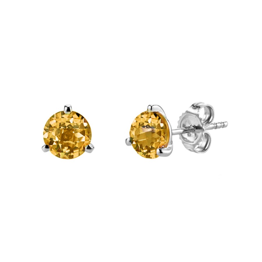 Jewelry Josephs Jewelers Home | 14K White Gold Citrine Earrings Orange