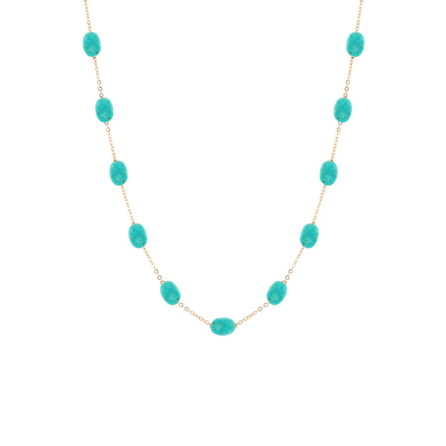 Jewelry Josephs Jewelers Home | 14K Yellow Gold Multi Turquoise Choker Necklace - Josephs Jewelers Blue