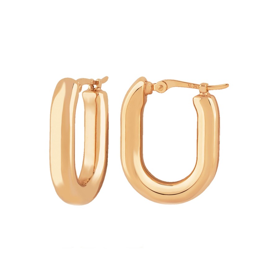 Jewelry Josephs Jewelers Home | 14K Yellow Gold 3.5 Mm Round U-Hoop Earrings - Josephs Jewelers