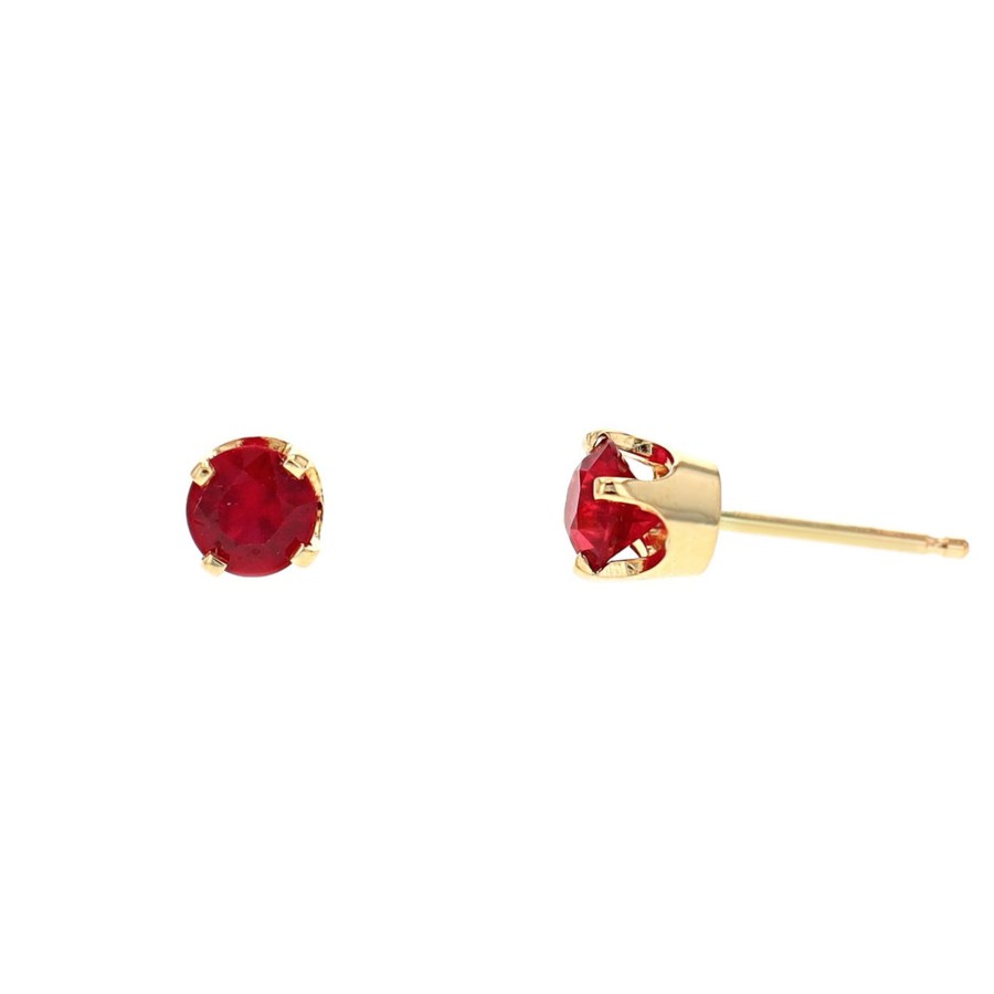 Jewelry Josephs Jewelers Home | 14K Yellow Gold Ruby Earrings Red