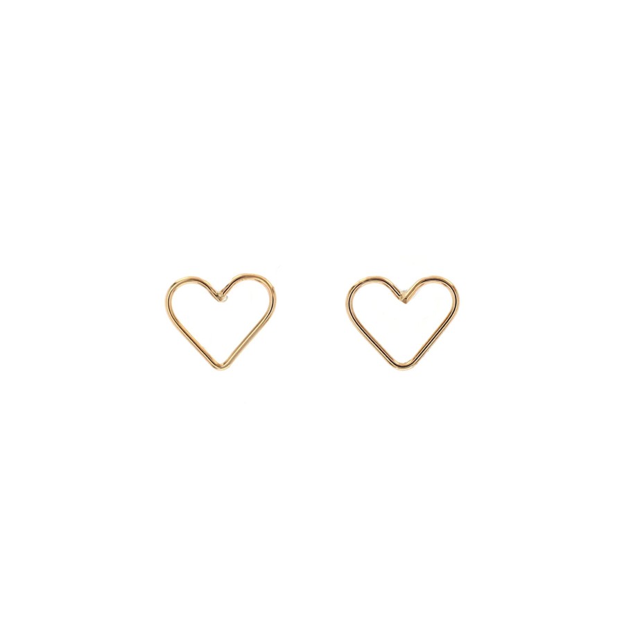 Jewelry Josephs Jewelers Home | Gold Filled Small Open Heart Earrings - Josephs Jewelers