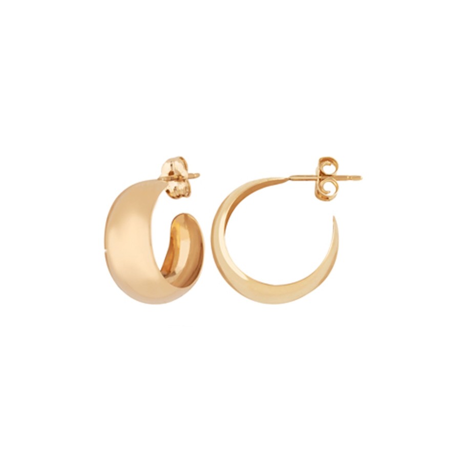 Jewelry Josephs Jewelers Home | 14K Yellow Gold Small Wide Hoop Earrings - Josephs Jewelers