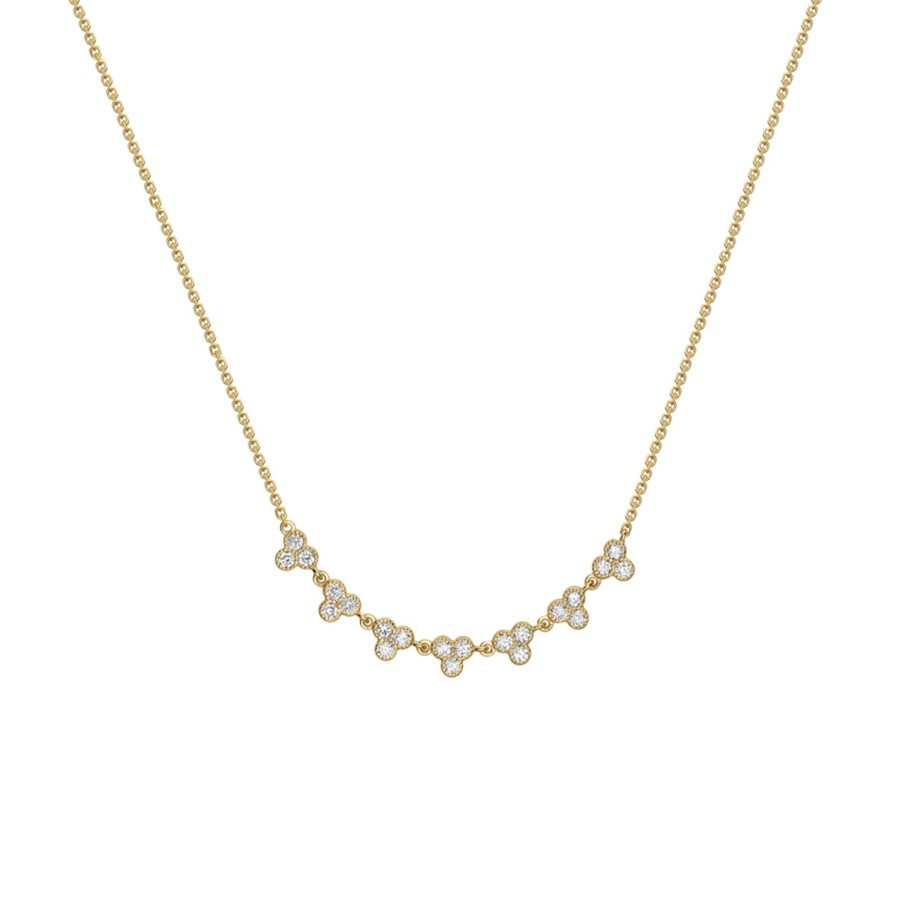 Jewelry Josephs Jewelers Home | 14K Yellow Gold Triple Bezel Diamond Necklace - Josephs Jewelers