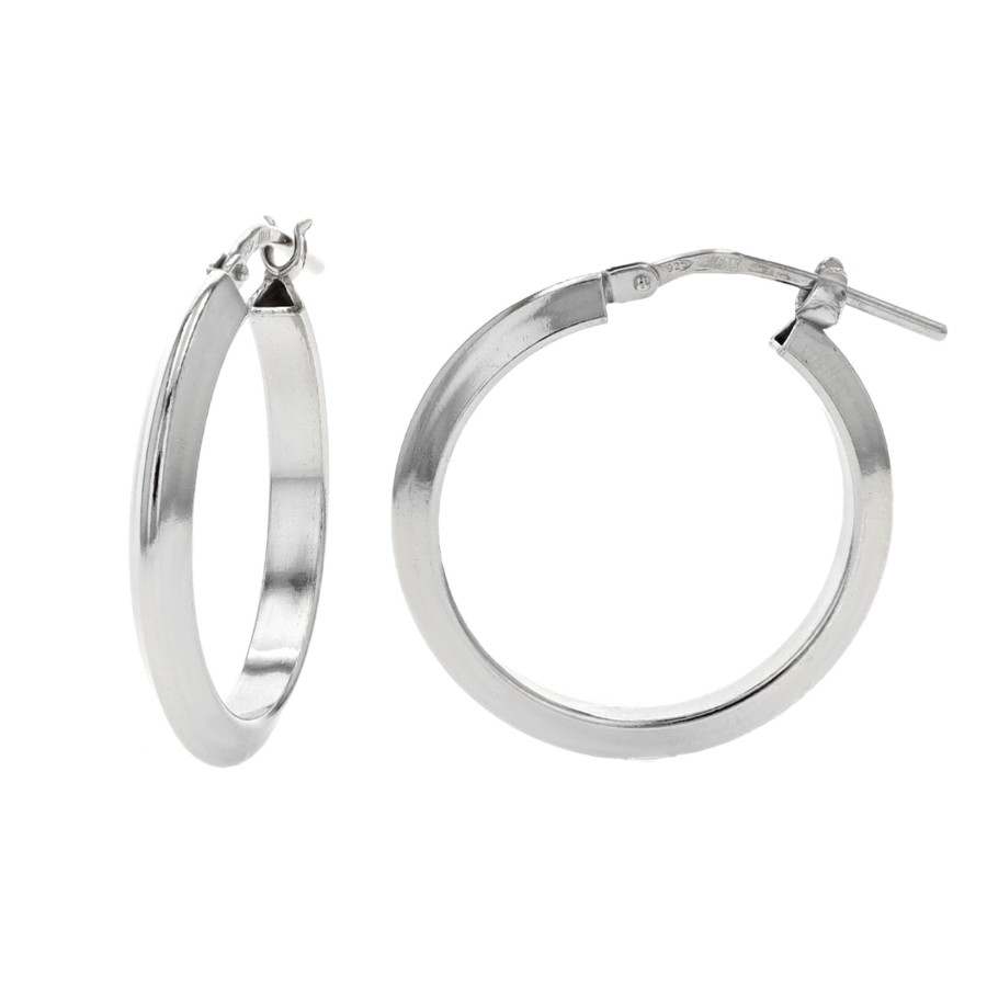 Jewelry Josephs Jewelers Home | Sterling Silver Knife Edge Hoop Earrings