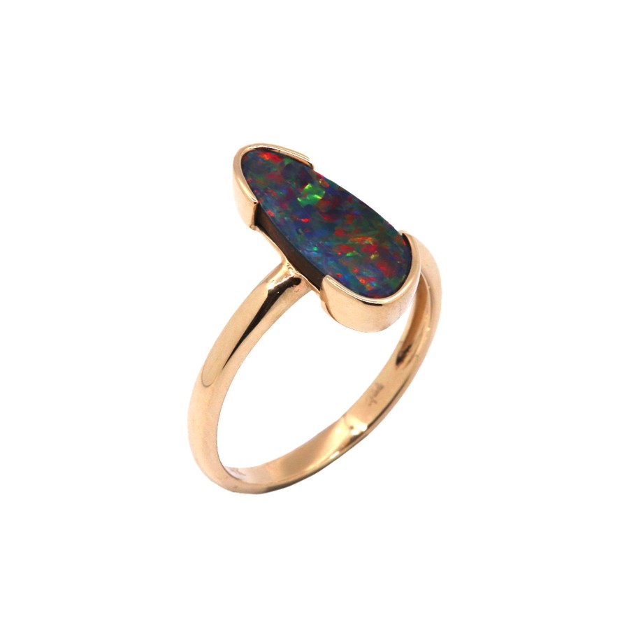 Jewelry Josephs Jewelers Home | 14K Yellow Gold Opal Doublet Ring Multi