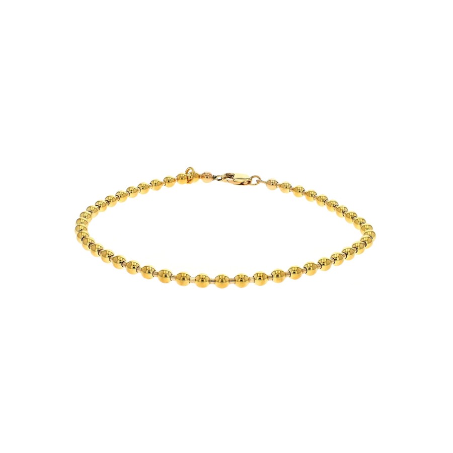 Jewelry Josephs Jewelers Home | 14K Yellow Gold 7.5-Inch Beaded Bracelet