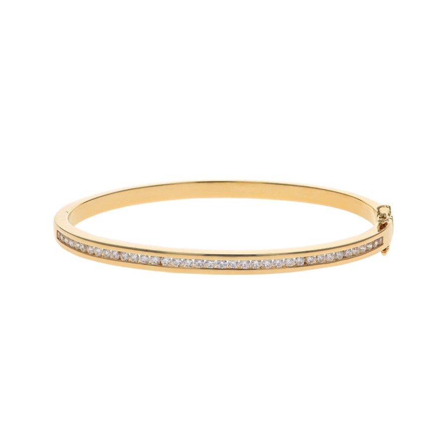 Jewelry Josephs Jewelers Home | 14K Yellow Gold 1.00 Carat Diamond Bangle Bracelet