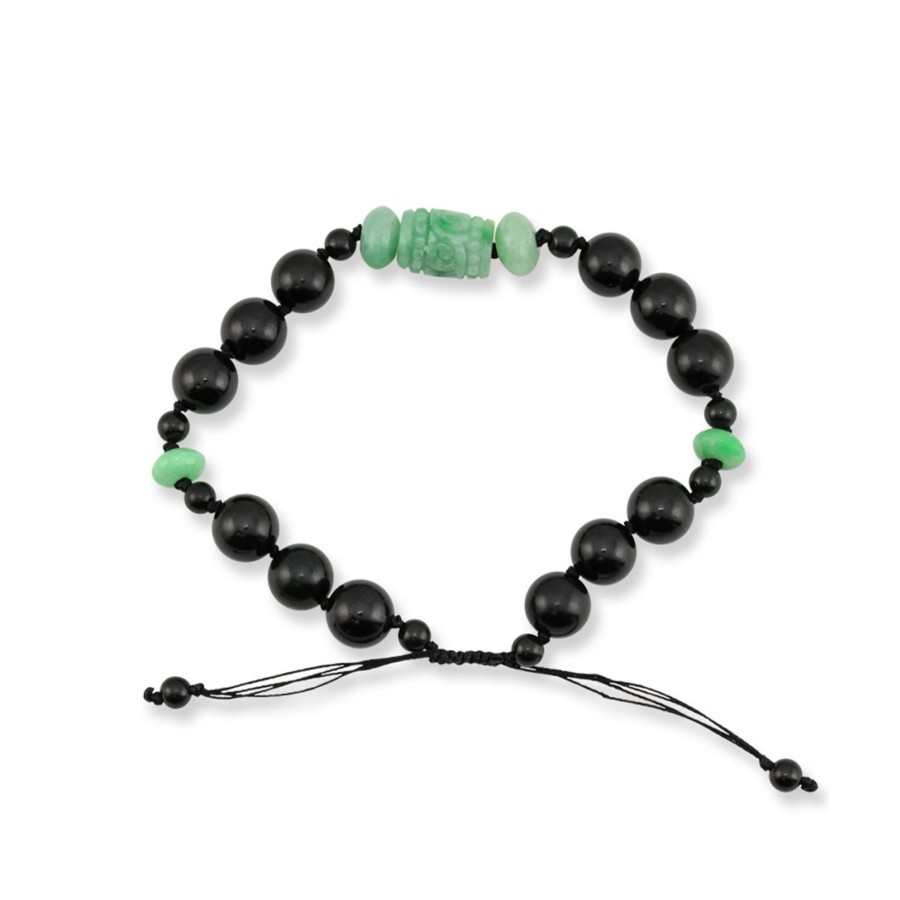 Jewelry Josephs Jewelers Home | Black And Jade Bead Bracelet - Josephs Jewelers Green