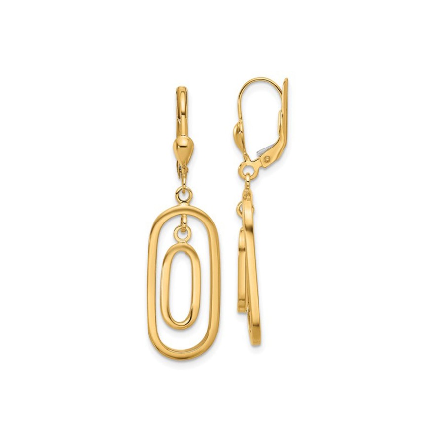 Jewelry Josephs Jewelers Home | 14K Yellow Gold Oval Dangle Earrings - Josephs Jewelers