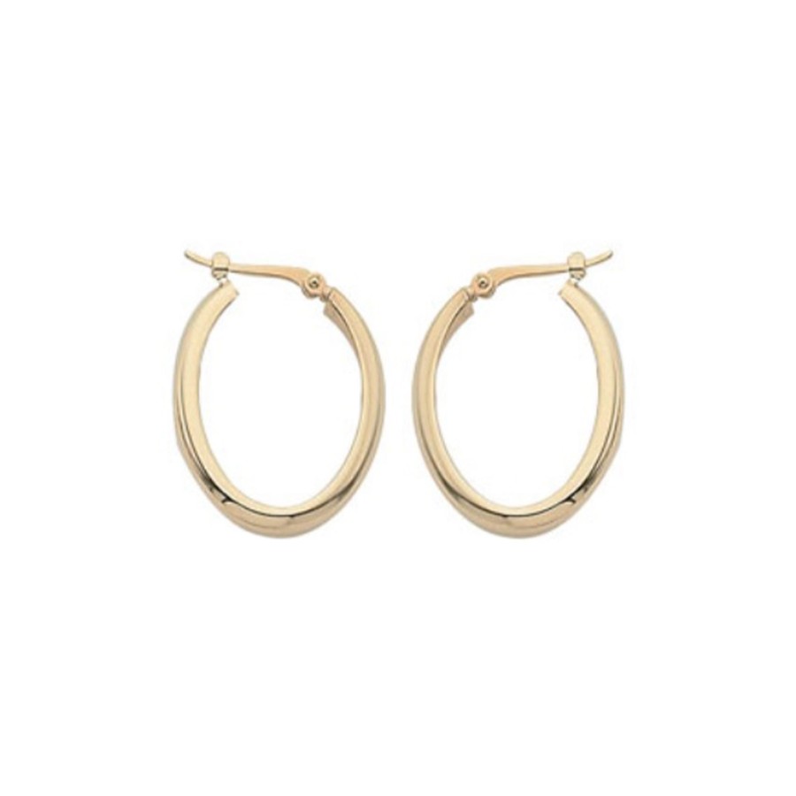 Jewelry Josephs Jewelers Home | 14K Yellow Gold Oval Triangle Tube Hoop Earrings