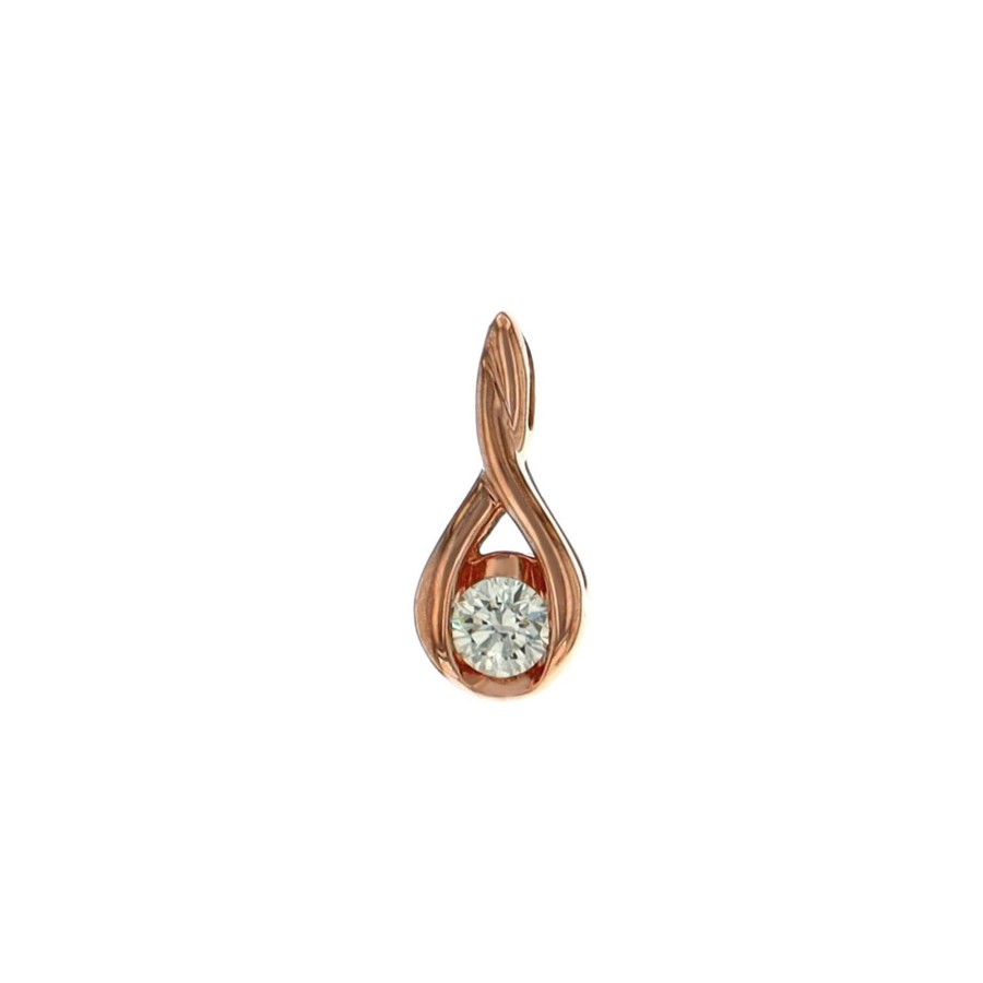 Jewelry Josephs Jewelers Home | Estate 10K Rose Gold 0.12 Carat Diamond Drop Pendant - Josephs Jewelers